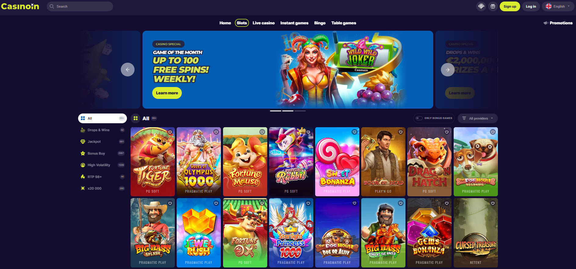 Slot Games Selection